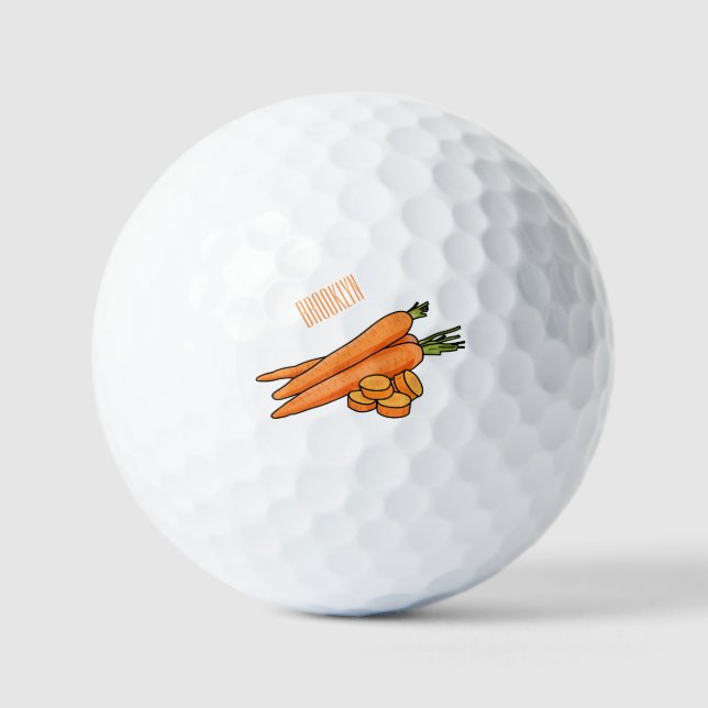 Carrot-Cartoon-Abbildung Golfball (Vorderseite)