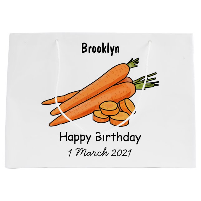 Carrot-Cartoon-Abbildung Große Geschenktüte (Vorderseite)