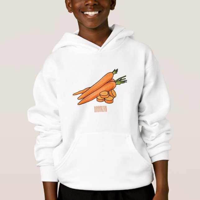 Carrot-Cartoon-Abbildung Hoodie (Vorderseite)