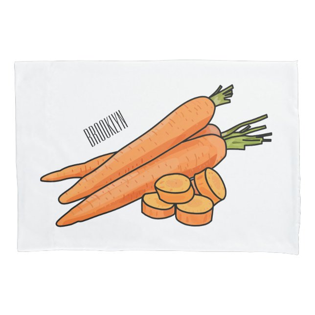 Carrot-Cartoon-Abbildung Kissenbezug (Vorderseite)