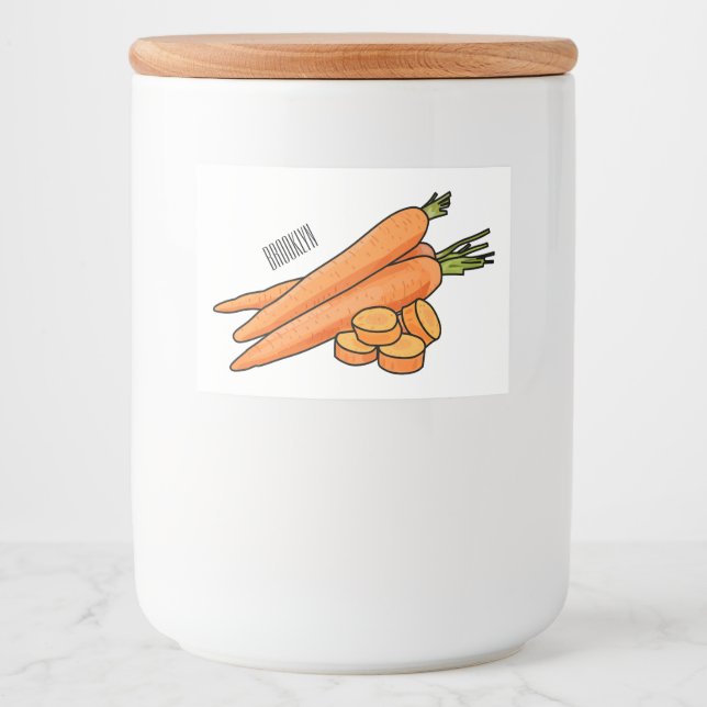 Carrot-Cartoon-Abbildung Lebensmitteletikett (Vorderseite)