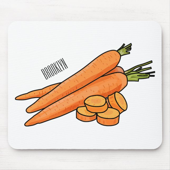 Carrot-Cartoon-Abbildung Mousepad (Vorne)