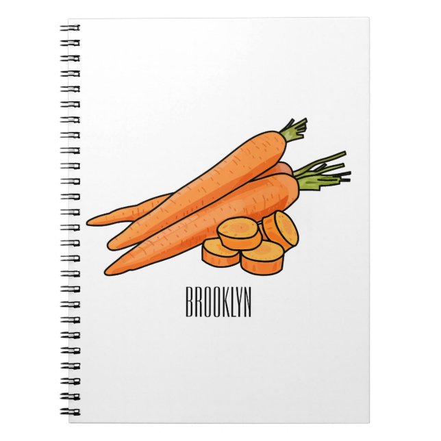 Carrot-Cartoon-Abbildung Notizblock (Vorderseite)