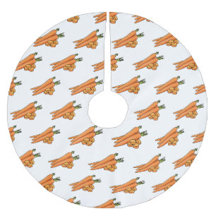 Carrot-Cartoon-Abbildung Polyester Weihnachtsbaumdecke