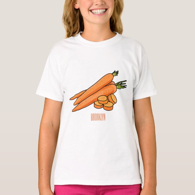 Carrot-Cartoon-Abbildung T-Shirt (Vorderseite)