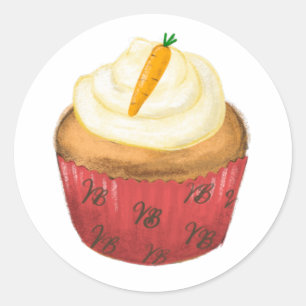 Carrot Cupcake aus Wiener Bäckereiaufkleber Runder Aufkleber