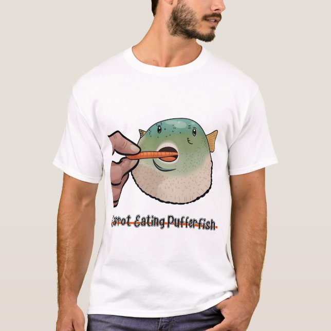 Carrot Eating Puffer Fischart T-Shirt (Vorderseite)