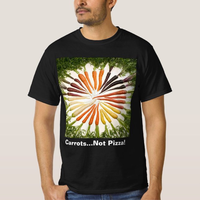 Carrot Gemüse Regenbogenmuster dunkler Wert T-Shirt (Vorderseite)