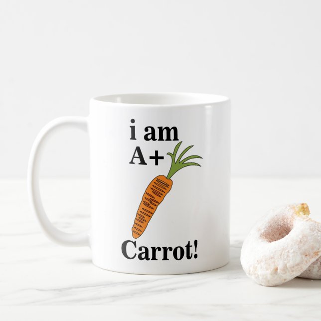 Carrot I am A+ Funny Carrot Kaffeetasse (Mit Donut)