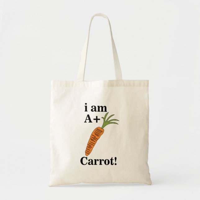 Carrot I am A+ Funny Carrot Tragetasche (Vorne)