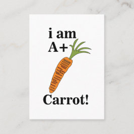 Carrot I am A+ Funny Carrot Visitenkarte