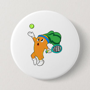 Carrot im Tennis mit Tennisschläger Button