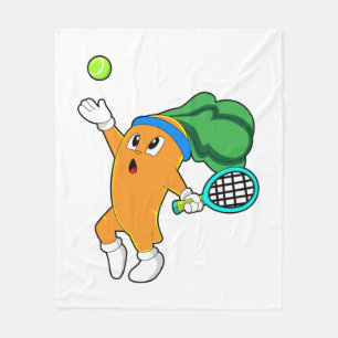 Carrot im Tennis mit Tennisschläger Fleecedecke