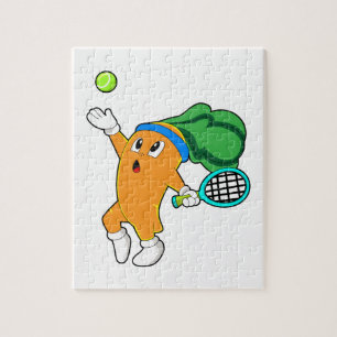 Carrot im Tennis mit Tennisschläger Puzzle