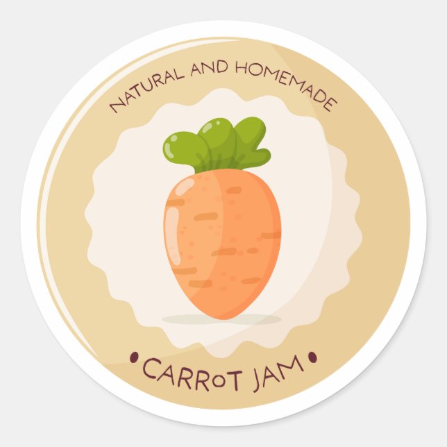 Carrot Jam Jar Label Runder Aufkleber (Vorderseite)