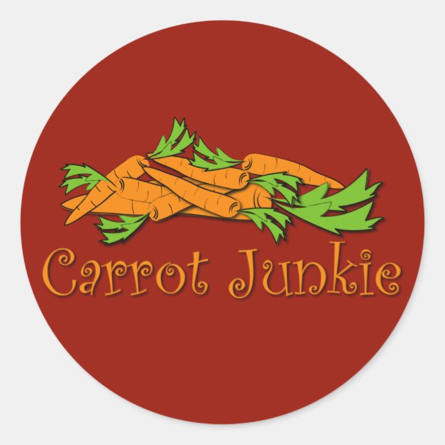 Carrot Junkie Runder Aufkleber (Vorderseite)