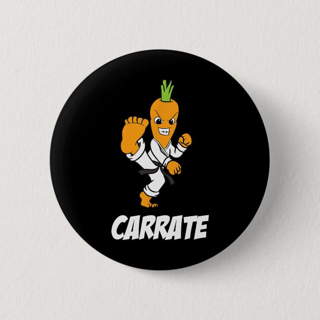 Carrot Karate Kids Black Belt Karate Uniform Carra Button (Vorderseite)