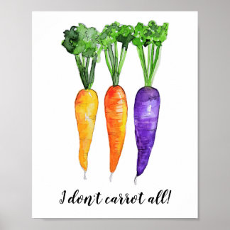 Carrot Kitchen Wasserfarbe Kunst Druckpuppe Poster