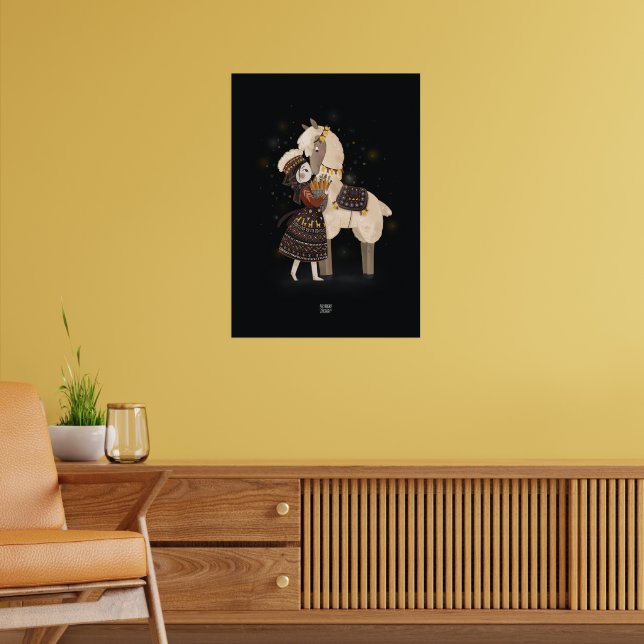 CARROT LAMA von Alexandra Dikaia Poster (Wohnzimmer 2)