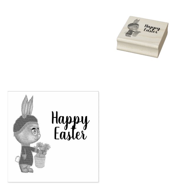 Carrot Lover Bunny Oaster Custom Happy Oaster Gummistempel (Stempel)