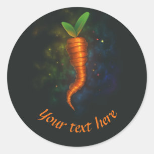 Carrot Neon kennzeichnen Ihren Text hier leckeres Runder Aufkleber