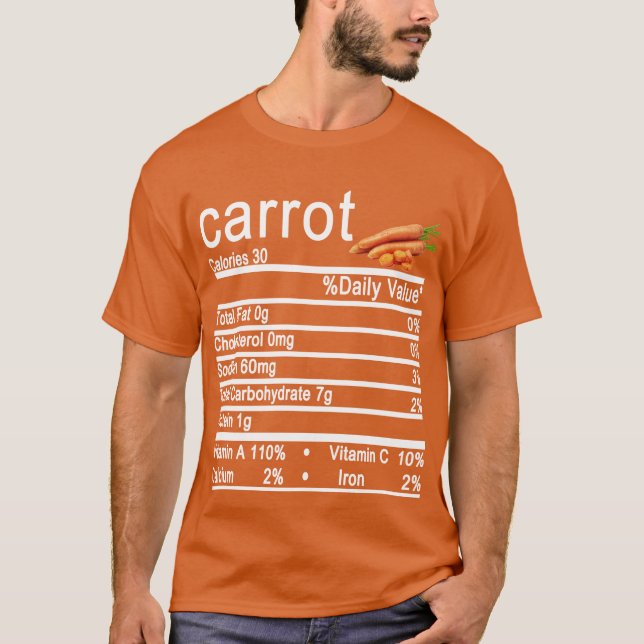 Carrot Nutrition Facts Funny Erntedank T-Shirt (Vorderseite)