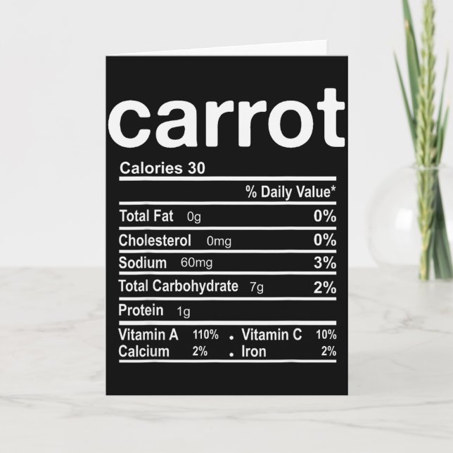 Carrot Nutrition Facts Funny Thanksgiving Christma Karte (Vorderseite)