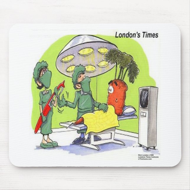 Carrot Operation Funny Medical Cartoon Mousepad (Vorne)
