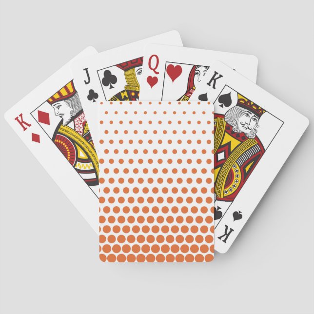 Carrot Orange Polka Dot Modern White Spielkarten (Rückseite)