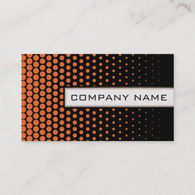 Carrot Orange Polka Dots Elegant Modernes Schwarz Visitenkarte (Vorderseite)