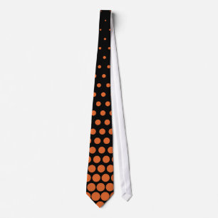 Carrot Orange Polka Dots Modern Black Krawatte