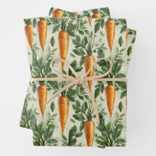 Carrot Pattern Spring Garden Decoupage Geschenkpapier Set