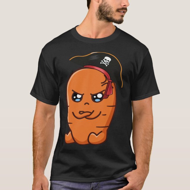 Carrot Pirate Vegan Food T-Shirt (Vorderseite)