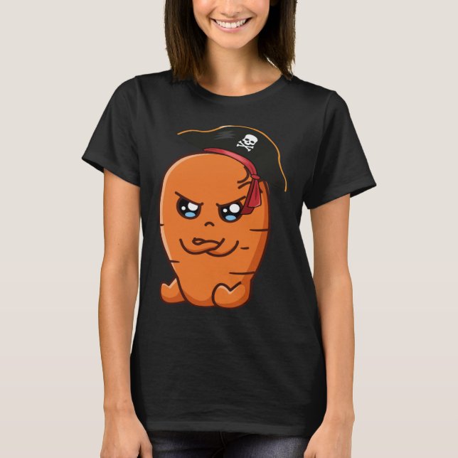 Carrot Pirate Vegan Food T-Shirt (Vorderseite)