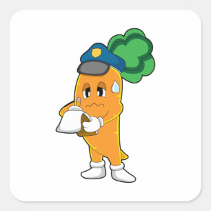 Carrot Traffic Warden Parkticket Quadratischer Aufkleber
