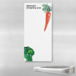 Carrots Broccoli Watercolor Custom Shopping List Magnetischer Notizblock<br><div class="desc">Machen Sie Ihre Shopping-Listen stilvoll mit diesem maßgeschneiderten Einkaufs-Notizblock. Ändern Sie den Text nach Ihren Bedürfnissen in Anzug. Karo meinen Shop für mehr!</div>
