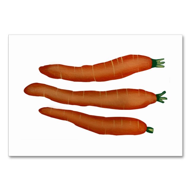 Carrots Food Reading Flashcards für Erwachsene Tischnummer (Vorderseite)