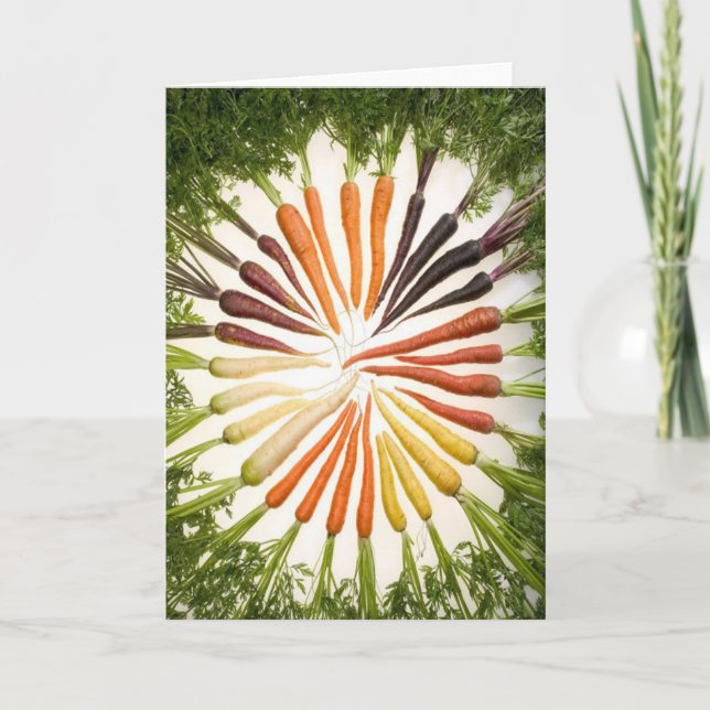 Carrots Foto Rainbow Colors Circle Pattern Veggie Karte (Vorderseite)