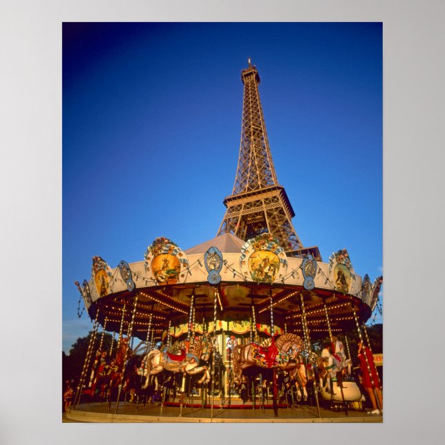 Carrousel, Eiffelturm, Paris, Frankreich Poster (Vorne)