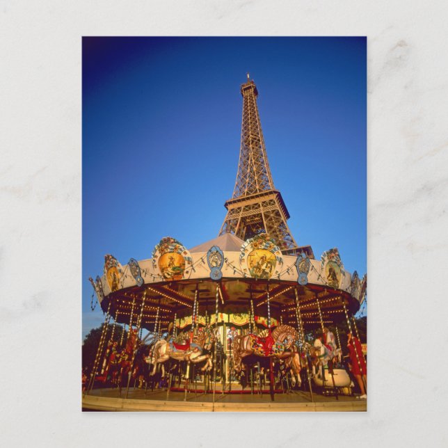 Carrousel, Eiffelturm, Paris, Frankreich Postkarte (Vorderseite)
