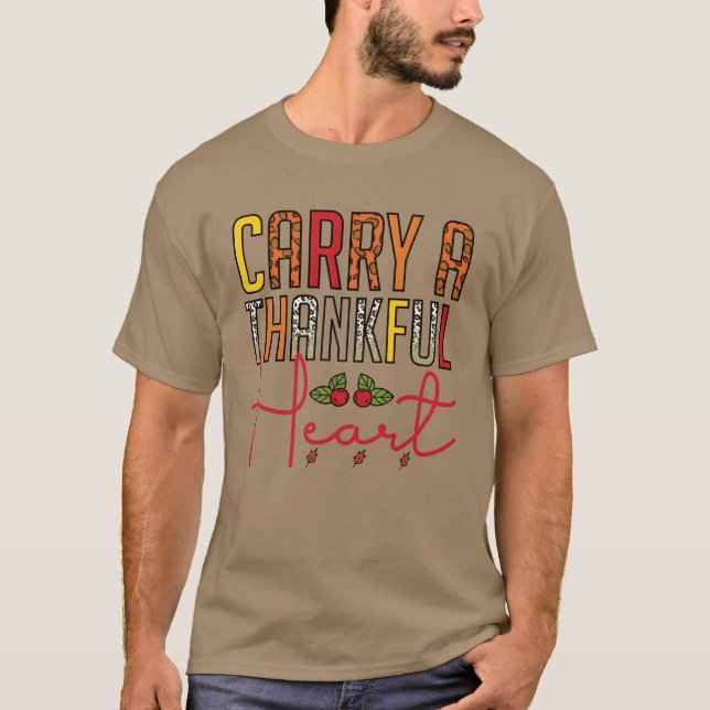 Carry Ahankful Herzretro T-Shirt (Vorderseite)