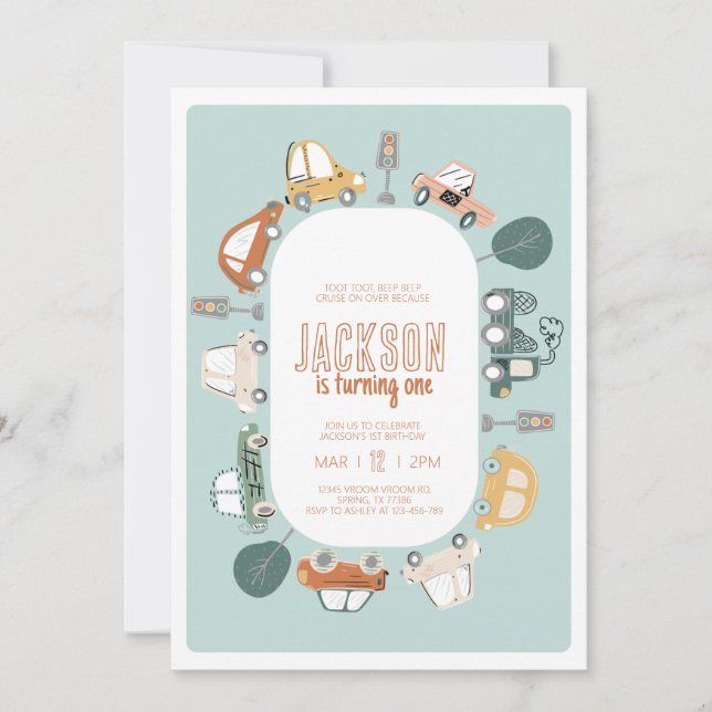 Cars Geburtstagsparty Einladung (Vorderseite)