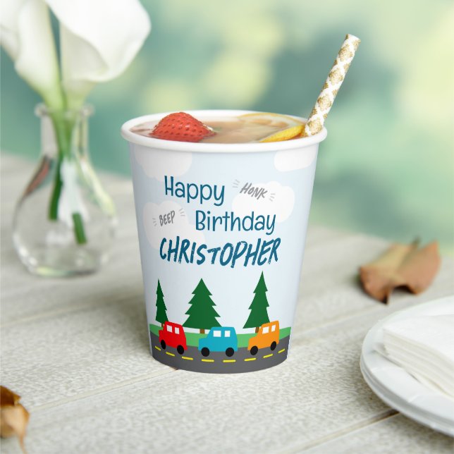 Cars Kids Boy Birthday Pappbecher (In Situ)