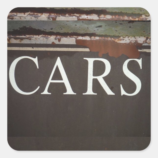 CARS Tow Truck Vintage Auto Unterschrift Quadratischer Aufkleber (Vorderseite)