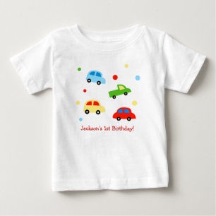 Cars Truck Personalisiert 1. Geburtstag Tshirt