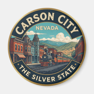 Carson City Nevada Hauptstadt Western Retro Reise Magnet