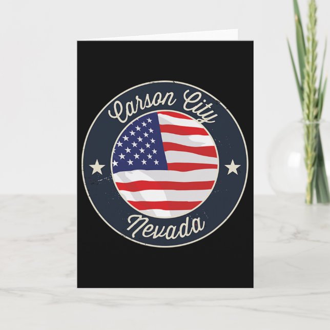 Carson City Nevada Nv Vacation Souvenir Graphic  Karte (Vorderseite)