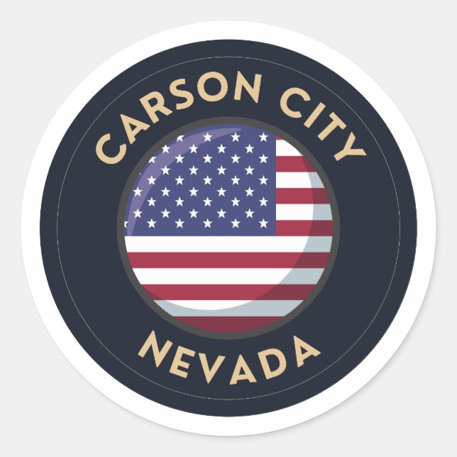Carson City Nevada - USA Runder Aufkleber (Vorderseite)