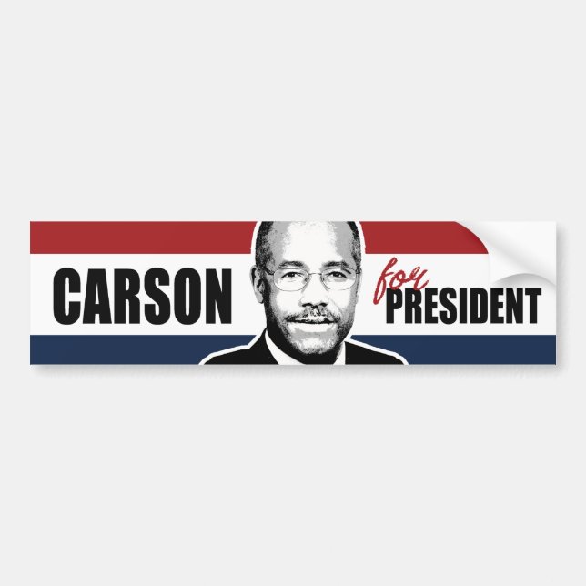Carson für Präsidenten Red White und Autoaufkleber (Vorne)
