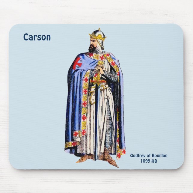 CARSON ~ Godfrey Bouillon Costume~ Personalisiert Mousepad (Vorne)